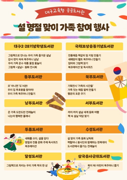 대구시교육청 10개 공공도서관, 설 ...